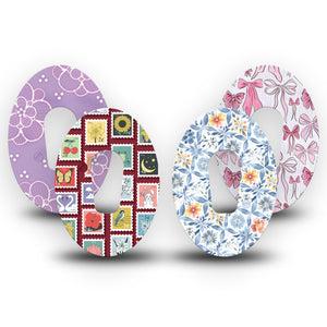 ExpressionMed Darling Details Dexcom G6, 4-Pack Tape Happy inspired prints Decorative Adhesive Tape for CGM
