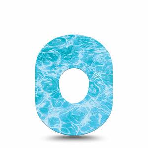 ExpressionMed Sunlit Water Dexcom G7 and Dexcom Stelo Glucose Biosensor System, Single Tape Water surface pattern Fixing Ring Patch for CGM