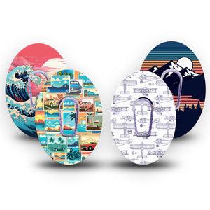 ExpressionMed Wander & Roam Variety Pack Dexcom G6 Sticker and Tape  Roadtrip Inpired, Vinyl Sticker and Tape Design CGM Design