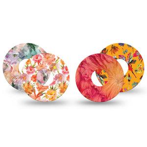 ExpressionMed Ruffle Bloom Freestyle Libre 3 and Libre 3 Plus, 4-Pack Tape floral bloom pattern Best Covers for CGM
