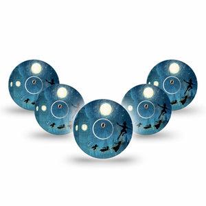 ExpressionMed Starlight Flyers Freestyle Libre 3 and Libre 3 Plus, 5-Pack Tape and 5-Pack Sticker clock tower night view Sensor Cover for CGM