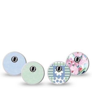 ExpressionMed Soft Balance Freestyle Libre 3 and Libre 3 Plus Sticker, 4-Pack Sticker Soft color floral Vinyl Decoration for CGM