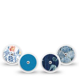 ExpressionMed Seascape Freestyle Libre, Libre 2 Plus, and Abbott Lingo Sticker, 4-Pack Sticker underwater ocean aesthetic Overlay Patch for Continuous Glucose Monitor