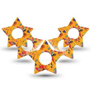 ExpressionMed Buzzing Wings Infusion Set Star Shape Tape 10-Pack Tape Flying Bugs, Fixing Ring Patch Continuous Glucose Monitor Design