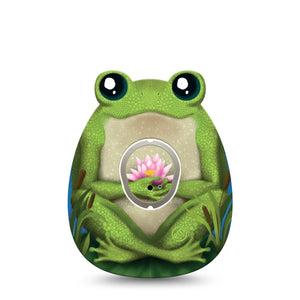 ExpressionMed Froggy Dexcom G7 Gumdrop Shape Tape, Dexcom Stelo Glucose Biosensor System, Single Tape and Single Sticker Lily Pad Frog, Patch CGM Design