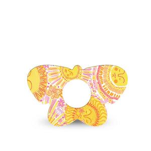 ExpressionMed Bright Sunshine Infusion Butterfly, 5-Pack sunny floral pattern Vinyl Decoration For Insulin Pump