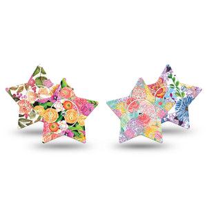 ExpressionMed Bloom Pop Freestyle Libre, Libre 2 Plus, and Abbott Lingo Star, tape and sticker  Lively florals Waterproof Sensor Cover for CGM