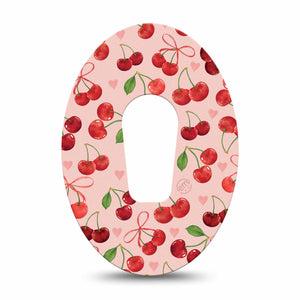 ExpressionMed Cherries Dexcom G6 Tape, Single Tape Red Pink Cherry Print, Plaster Continuous Glucose Monitor Design