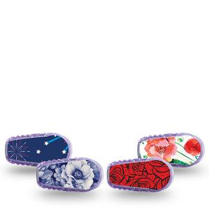 ExpressionMed Heritage Floral Dexcom G6 Sticker, 4-Pack Sticker heritage flower pattern Adhesive Tape for CGM