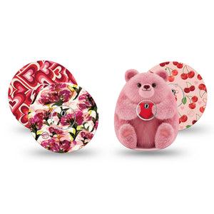 ExpressionMed Bear Hugs Freestyle Libre 3 and Libre 3 Plus, tape and sticker  Romantic prints Fixing Ring Tape for Continuous Glucose Monitor