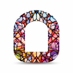 ExpressionMed Stained Glass Omnipod Mini, Single Tape cathedral window inspired design Accessories For Pump