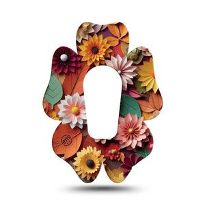 ExpressionMed 3D Floral Dexcom G6 Flower Shape Tape Single Tape Fall Inspired 3D Art, Adhesive Patch Continuous Glucose Monitor Design