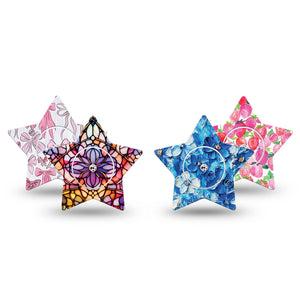 ExpressionMed Bright Freestyle Libre, Libre 2 Plus, and Abbott Lingo Star, tape and sticker colorful abstract design Waterproof Sensor Cover for CGM
