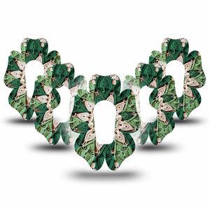 ExpressionMed Knit Monstera Dexcom G6 Flower, 5-Pack Cute woven knit flower Plaster for Continuous Glucose Monitor
