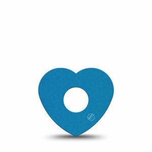 ExpressionMed Teal Freestyle Libre 3 and Libre 3 Plus Heart Shape Tape, Single Tape Sea Toned Teal Solid, Patch CGM Design