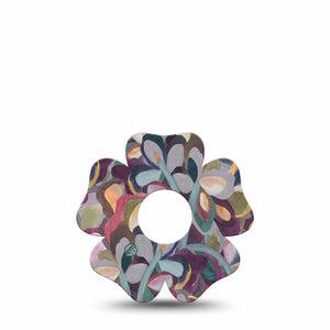 ExpressionMed Abstract Leaves Freestyle Libre 3 Flower Shape Tape Single Tape Abstract Floral Art, Plaster CGM Design