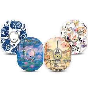 ExpressionMed WAtercolor Muse Dexcom G7 and Dexcom Stelo Glucose Biosensor System, tape and sticker  Watercolor inspired mix Decorative Decal for CGM