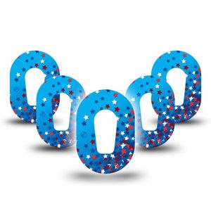 ExpressionMed Confetti Stars Dexcom G6 Mini Tape 5-Pack Tape Sprinkle Of Stars, Adhesive Tape CGM Design
