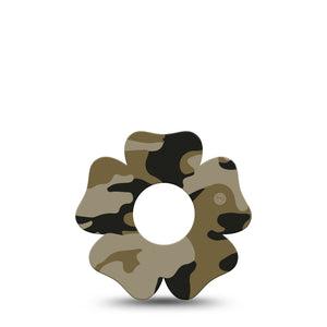 ExpressionMed Camo Infusion Set Flower Shape Tape 5-Pack Tape Tactical Gray Plaster Continuous Glucose Monitor Design