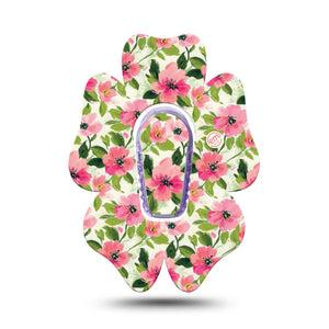 ExpressionMed Painter’s Cosmos Dexcom G6 Flower, Single Tape and Single Sticker Garden of pink Adhesive Tape for CGM