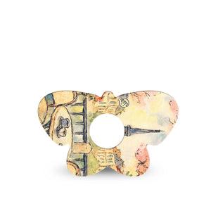 ExpressionMed Café Terrace Freestyle Libre 3 and Libre 3 Plus Butterfly, Single Tape French painting inspired Waterproof Adhesive Tape for CGM