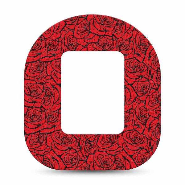 ExpressionMed Roses Tandem Mobi, Single Tape Bold red roses Best Covers For Insulin Pump
