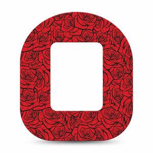 ExpressionMed Roses Tandem Mobi, Single Tape Bold red roses Best Covers For Insulin Pump