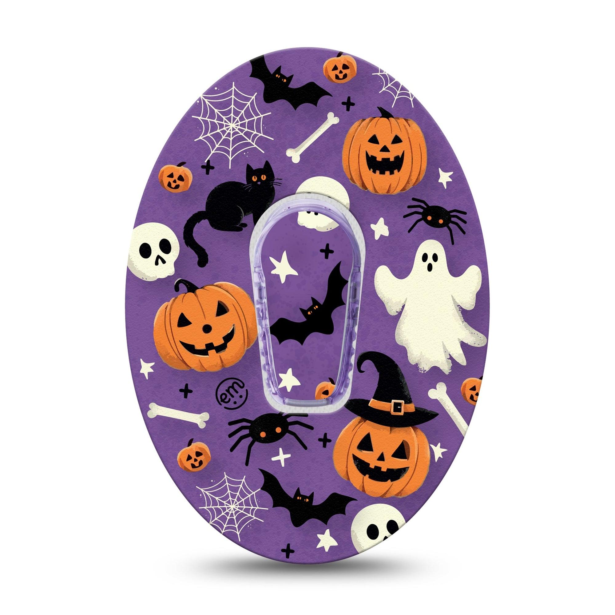 ExpressionMed Happy Halloween Dexcom G6 Sticker and Tape Cartoon Halloween Theme Vinyl Sticker and Tape Design CGM Design