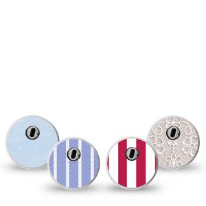 ExpressionMed Washed Classics Freestyle Libre 3 and Libre 3 Plus Sticker, 4-Pack Sticker vintage patriotic design Vinyl Decoration for CGM