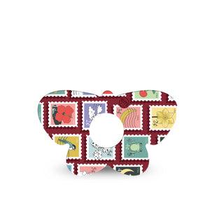 ExpressionMed Postage Stamp Freestyle Libre 3 and Libre 3 Plus Butterfly, Single Tape Adorable postage stamps Waterproof Adhesive Tape for CGM