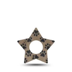 ExpressionMed Fuzzy Pawprints Infusion Star, 5-Pack Fur pawprints Waterproof Adhesive Tape For Insulin Pump