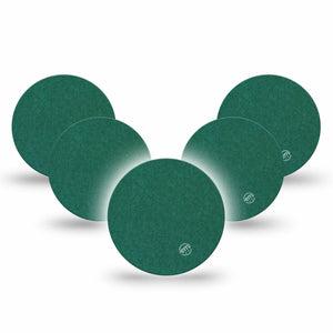 ExpressionMed Forest Green Freestyle Libre 3 and Libre 3 Plus Overpatch, 5-Pack Tape Deep Green Hue, Adhesive Patch CGM Design
