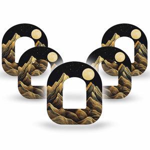 ExpressionMed Black Mountain Omnipod Tape, 5-Pack Tape Full Moon Mountains, Adhesive Patch Pump Design