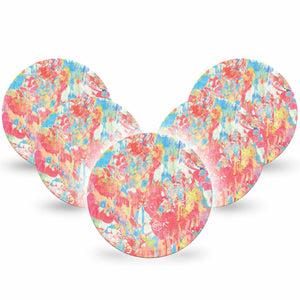 ExpressionMed Faded Summer Freestyle Libre and Libre 2 Plus Overpatch, Abbott Lingo, 5-Pack Tape Vintage Inspired Design, Fixing Ring Patch CGM Design