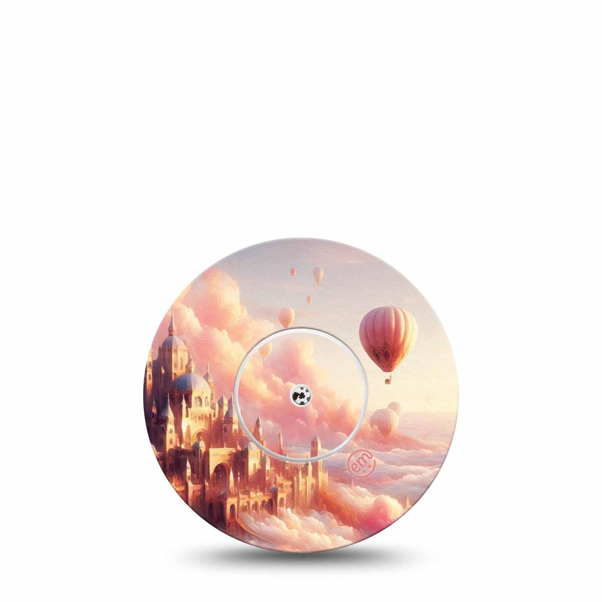 ExpressionMed Dreamy Skies Freestyle Libre and Libre 2 Plus Tape, Abbott Lingo, Single Tape and Single Sticker Sunset Cloud, Fixing Ring Tape Continuous Glucose Monitor Design