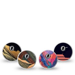 ExpressionMed Scenic Sights Freestyle Libre 3 and Libre 3 Plus Sticker, 4-Pack Sticker Outdoor scenic travel imagery Vinyl Decoration for CGM