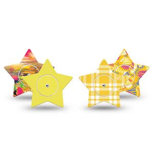 ExpressionMed Sunlit Yellow Freestyle Libre, Libre 2 Plus, and Abbott Lingo Star, tape and sticker  yellow botanical pattern Waterproof Sensor Cover for CGM