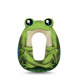 ExpressionMed Froggy Dexcom G6 Gumdrop Shape Tape, Single Tape Sitting Frog, Overlay Patch CGM Design