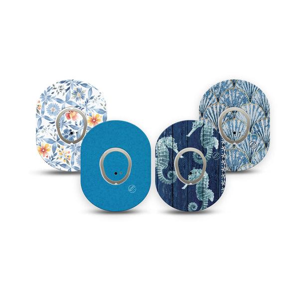 ExpressionMed Seascape Dexcom G7 and Dexcom Stelo Glucose Biosensor System Mini, tape and sticker  underwater ocean aesthetic Adhesive Tape for CGM