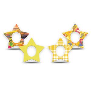 ExpressionMed Sunlit Yellow Dexcom G7 and Dexcom Stelo Glucose Biosensor System Star, 4-Pack Tape yellow floral Overlay Tape for Continuous Glucose Monitor