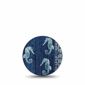 ExpressionMed Seahorse Freestyle Libre 3 and Libre 3 Plus OverPatch, Single Tape underwater animal print Adhesive Tape for CGM