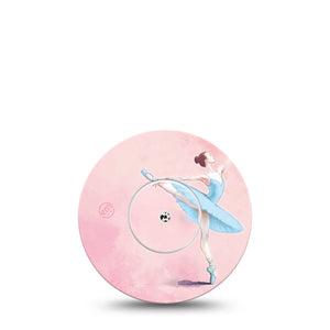 ExpressionMed Ballerina Freestyle Libre Sticker and Tape Soft Pink Ballerina Adhesive Sticker and Tape Design Continuous Glucose Monitor Design