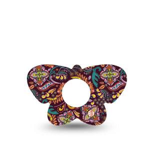 ExpressionMed Ornate Floral Infusion Set Butterfly Shape Tape 5-Pack Tape Boho Pattern Floral, Plaster Continuous Glucose Monitor Design