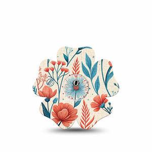 ExpressionMed Desert Wildflower Freestyle Libre 3 and Libre 3 Plus Flower, Single Tape and Single Sticker Bold desert flower pattern Adhesive Tape for CGM