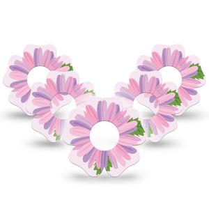 ExpressionMed Daisy Infusion Set Flower Shape Tape 10-Pack Tape Pink Daisy Bloom Plaster Continuous Glucose Monitor Design