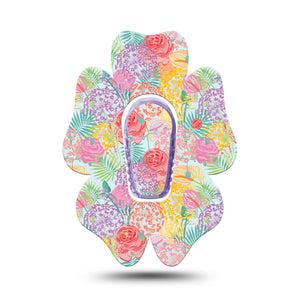 ExpressionMed Spring Flowers Dexcom G6 Flower, Single Tape and Single Sticker Spring bouquet Adhesive Tape for CGM