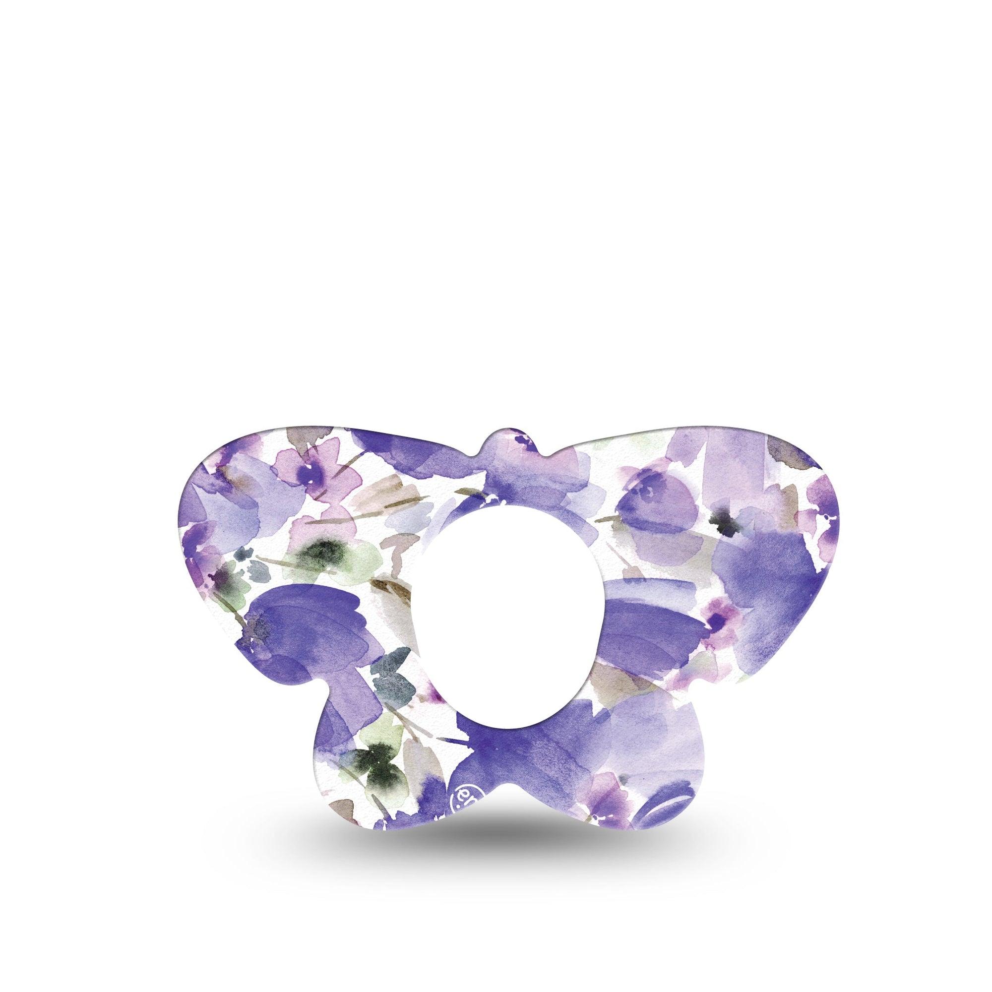 ExpressionMed Italian Blooms Dexcom G7 Butterfly Shape Tape, Dexcom Stelo Glucose Biosensor System,  Single Tape Soft Purple Florals Adhesive Tape CGM Design