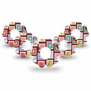 ExpressionMed Postage Stamp Dexcom G7 and Dexcom Stelo Glucose Biosensor System Flower, 5-Pack Illistrated postage stamps Vinyl Graphics for Continuous Glucose Monitor