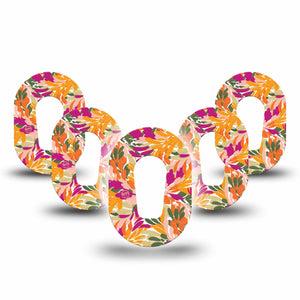 ExpressionMed Retro Brush Stroke Dexcom G6 Mini Tape 5-Pack Tape Plant-Like Brush Painted Print, Adhesive Tape CGM Design