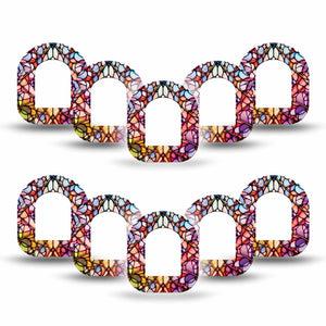 ExpressionMed Stained Glass Omnipod Mini, 10-Pack abstract stained glass floral design Sensor Decoration For Pump